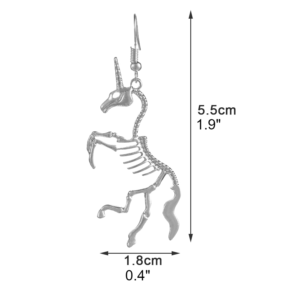 Unicorn Skeleton Earrings