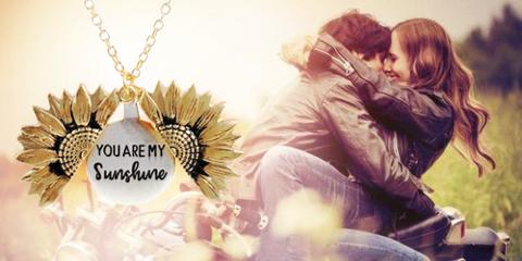 You Are My Sunshine Sunflower Pendant Necklace