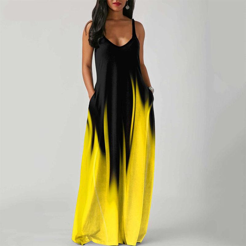 loose straight dress Women's Loose Waist Print Straight Dress