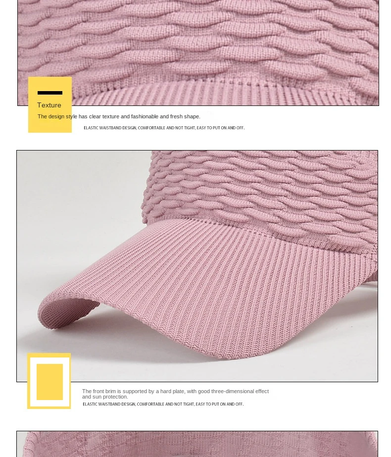 Fashion Folds Design Women Empty Top Hat Summer Solid Color Large Brim Sunscreen Hat Outdoor Elastic Fabric Sports Sun Cap
