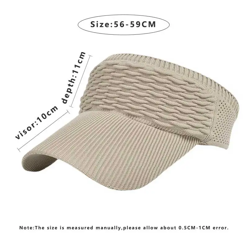Fashion Folds Design Women Empty Top Hat Summer Solid Color Large Brim Sunscreen Hat Outdoor Elastic Fabric Sports Sun Cap