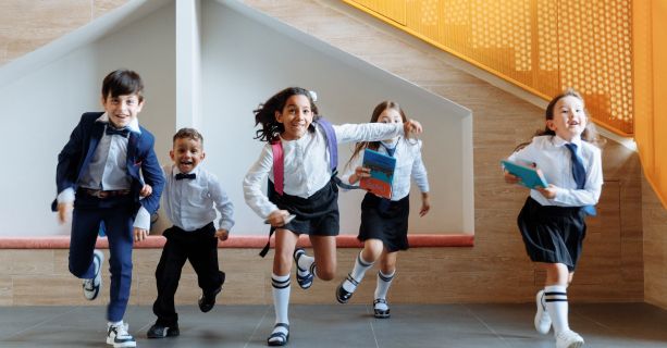 Happy children at school