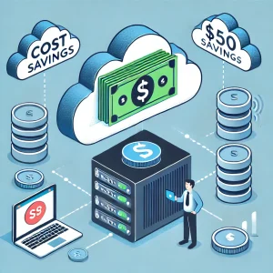 An-illustration-depicting-cost-savings-with-self-hosted-software-showing-a-server-with-a-money-symbol-reducing-cloud-subscription-expenses