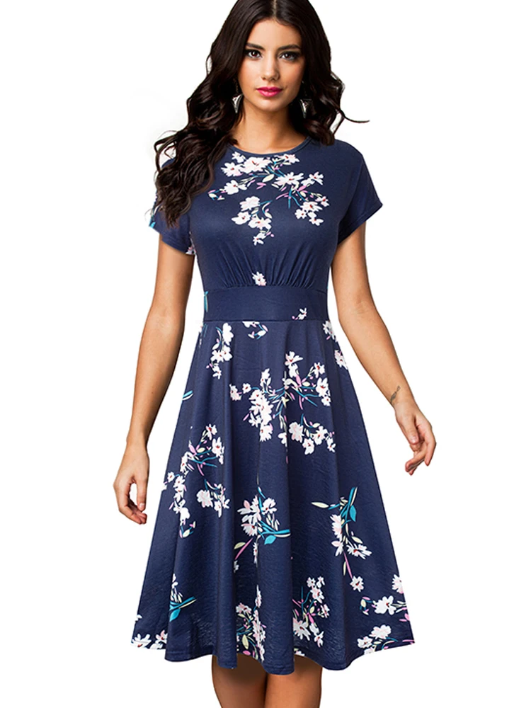Navy White Floral