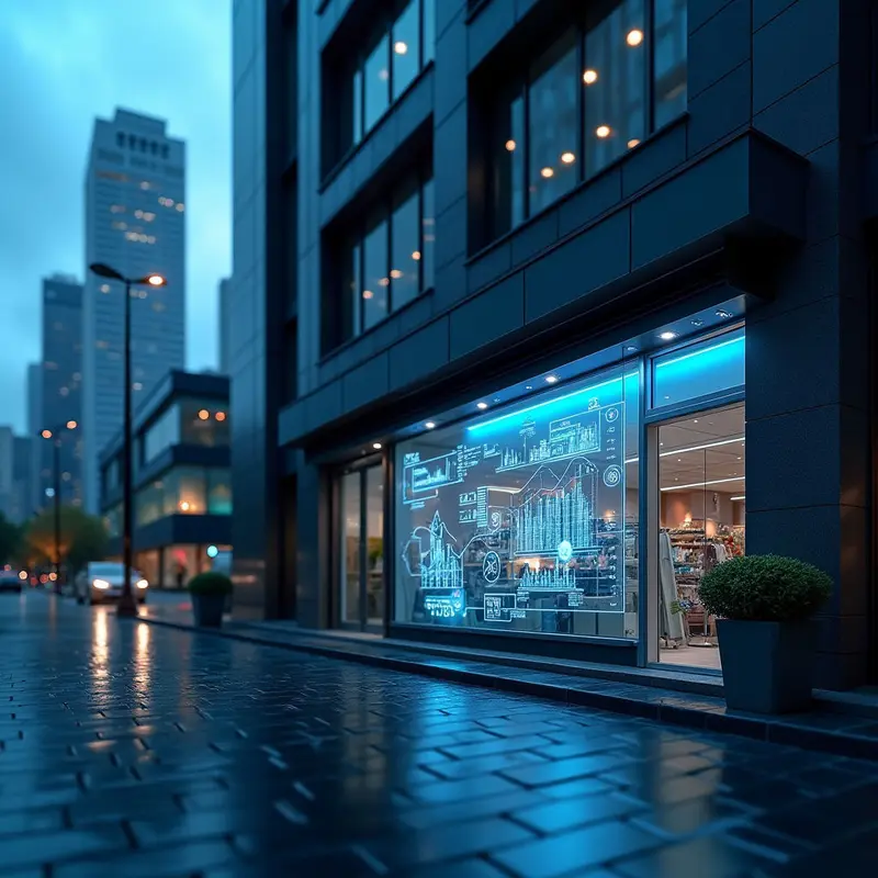 Small business owner leveraging AI-driven analytics to make informed marketing decisions.