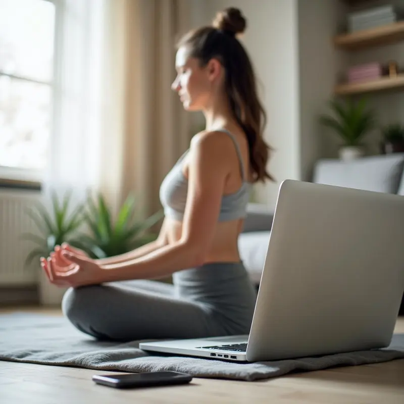 A modern professional embraces minimalist tech for a clearer mind and more focused work.