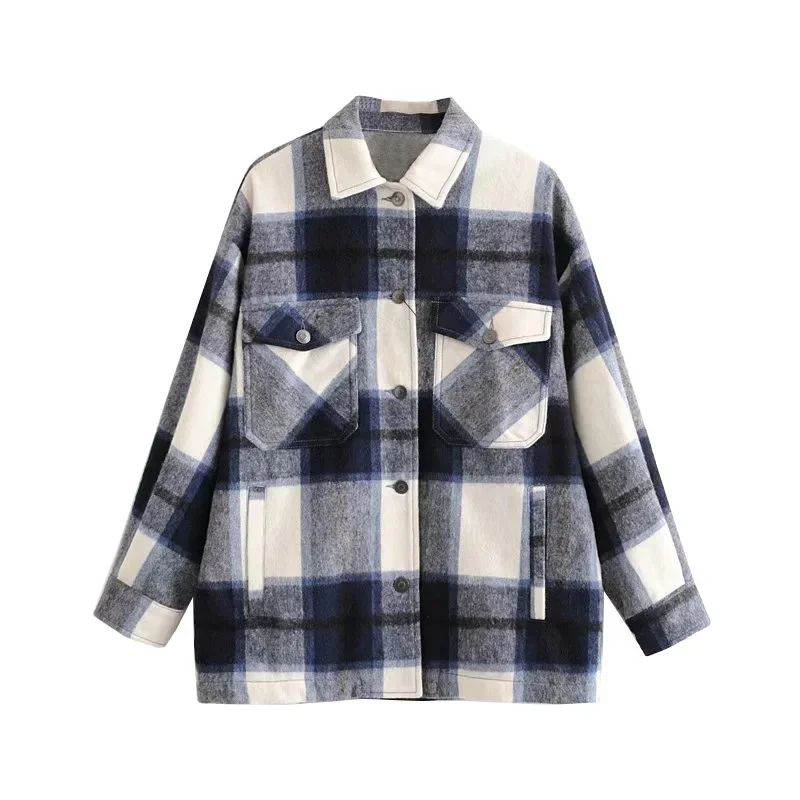 Gray and blue plaid