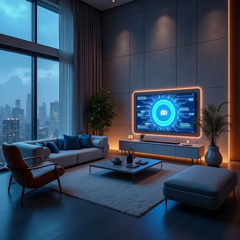 A modern living room demonstrating AI-enhanced home decor personalization.