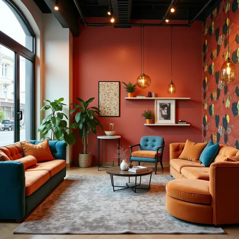 Dynamic and colorful home decor showroom exemplifying digital advancements in design.