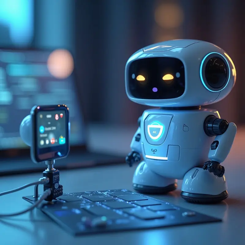 Concept: Reachy Mini integrating with AI platforms for advanced development.