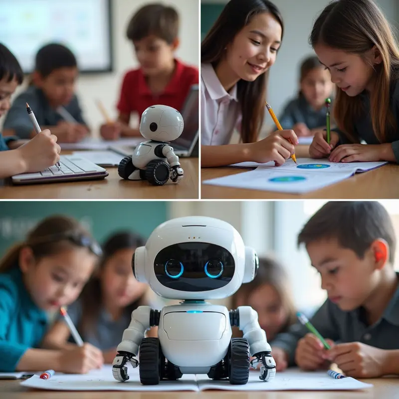 Concept: Users engage with Reachy Mini in a learning environment.