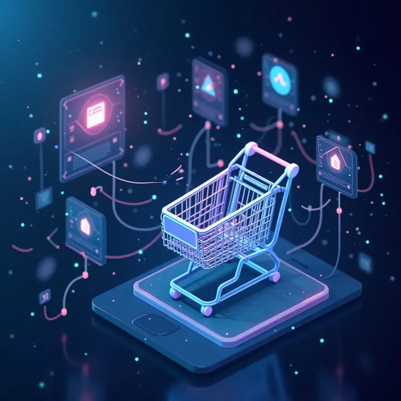 AI algorithms personalizing e-commerce experiences through dynamic product recommendations.