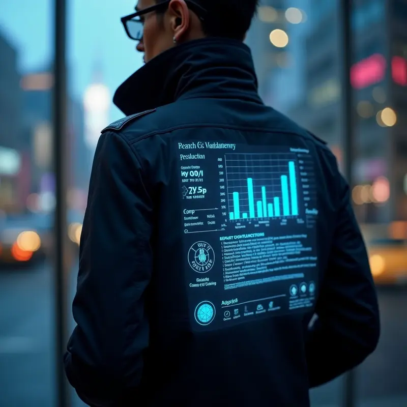 Digital product passport interface revealing material and carbon data on a garment.