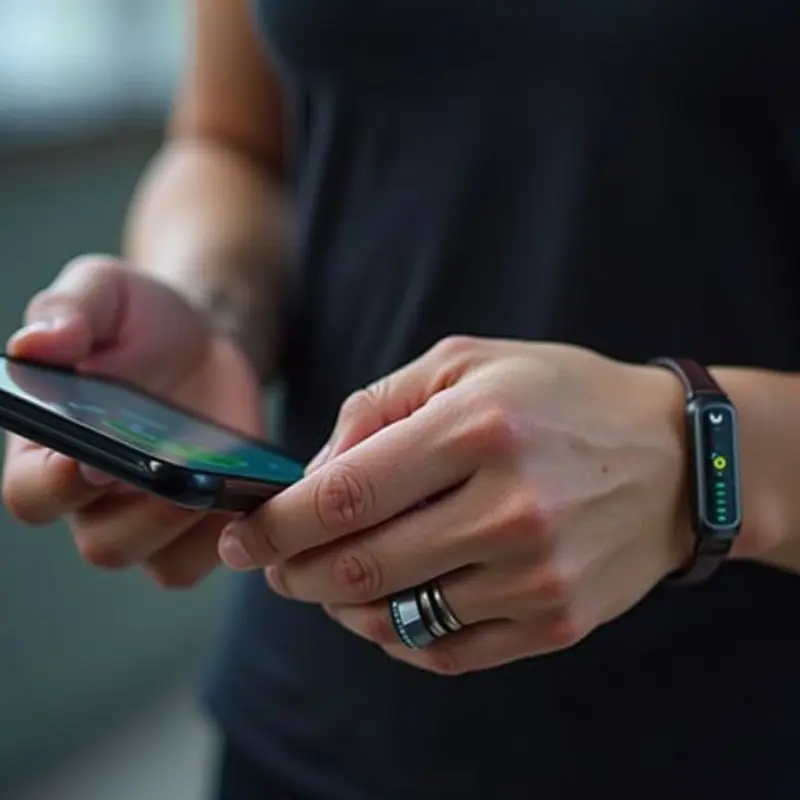 Smart ring continuously tracking wellness metrics without interruption.