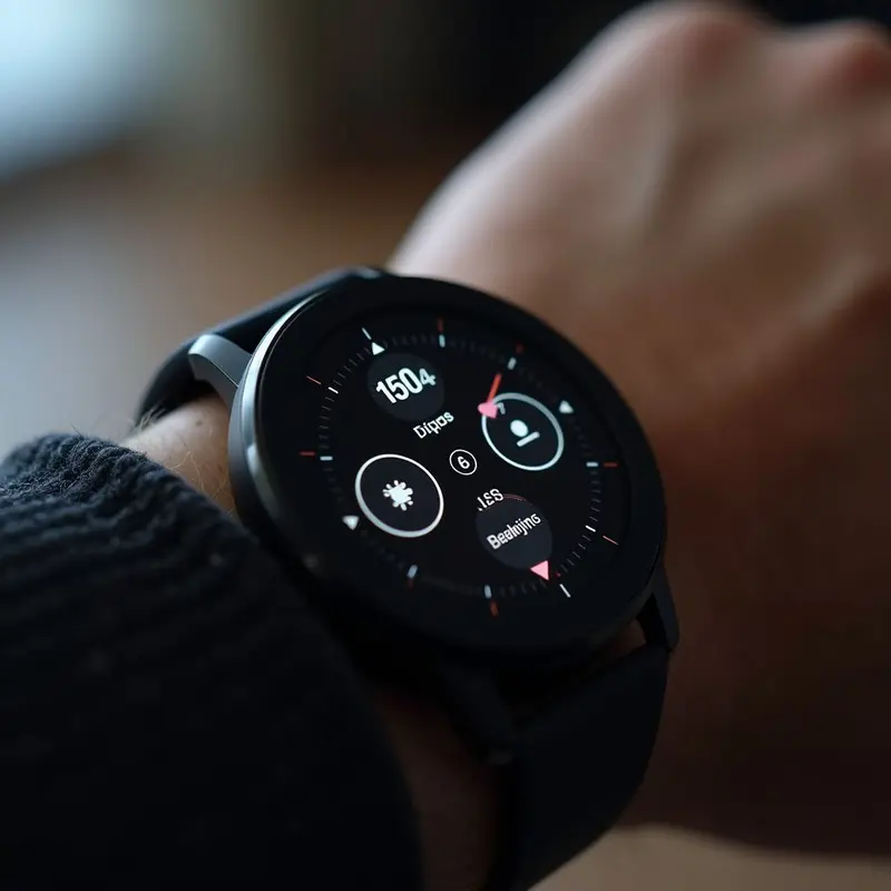 Smartwatch guiding a mindfulness breathing session with real-time feedback.