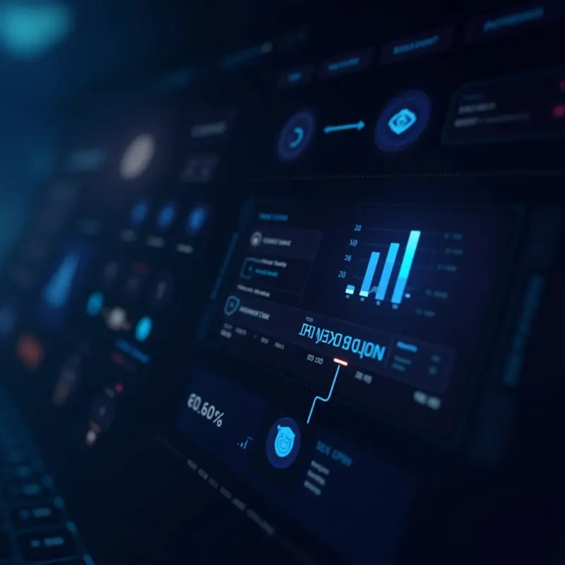 Dashboard visualizing automated DeFi payment and inventory processes.