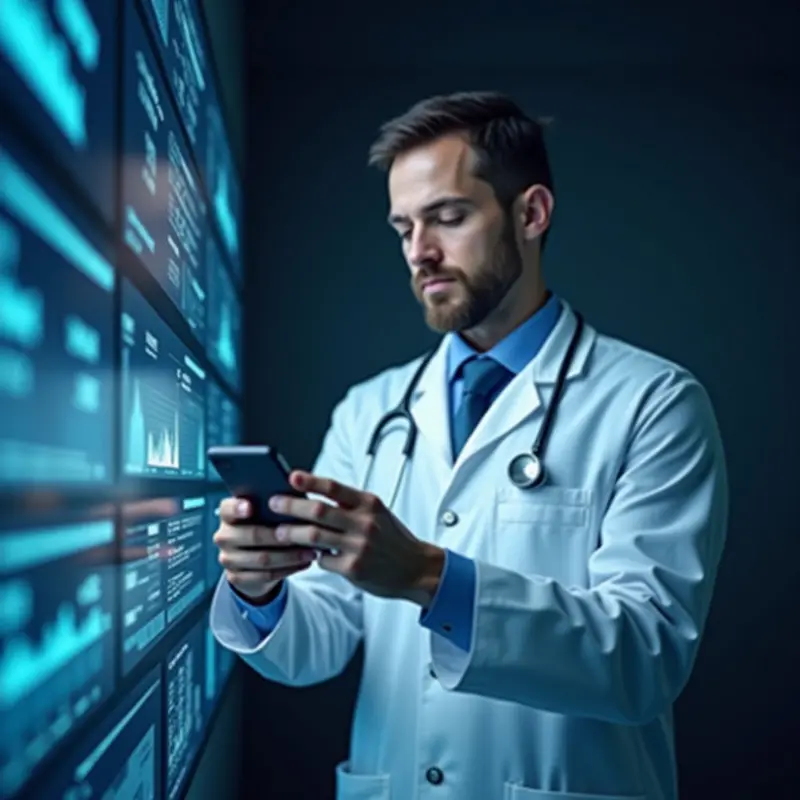 Healthcare provider using wearable data for enhanced patient care.