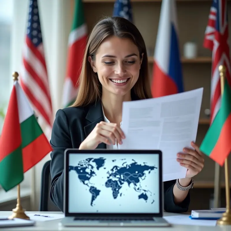 Team member navigating worldwide e‑commerce regulations with AI assistance.