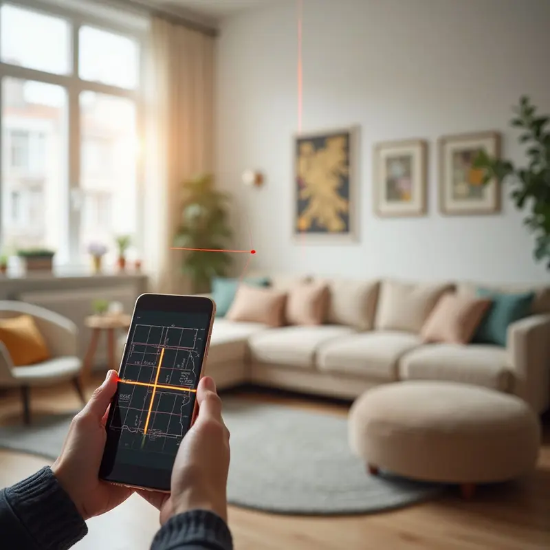 A user captures a room instantly with an AI-powered LiDAR app on a smartphone.