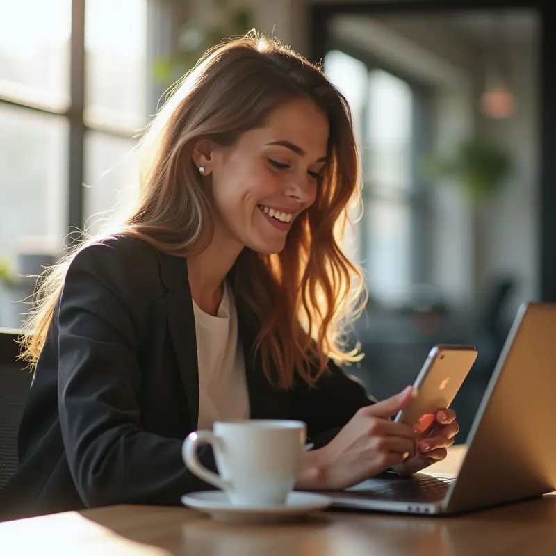 A professional checks a phone notification about early‑access to free Perplexity Pro.