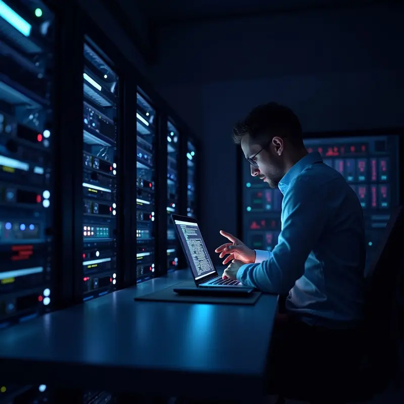 Engineers reviewing modular AI hardware that powers reliable e‑commerce customer support.