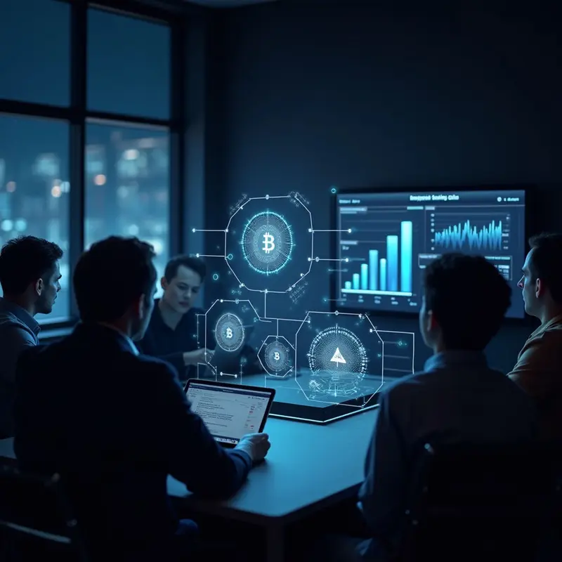 Executive reviewing AI‑DeFi results that demonstrate 37% fee savings.
