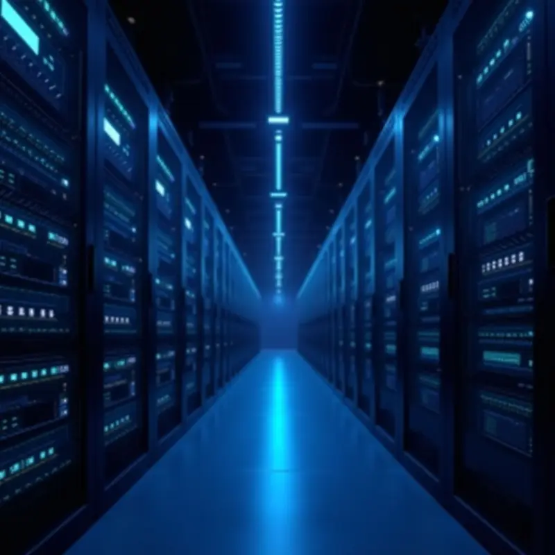 Data center representing Stripe’s AI‑DeFi infrastructure lowering payment fees.