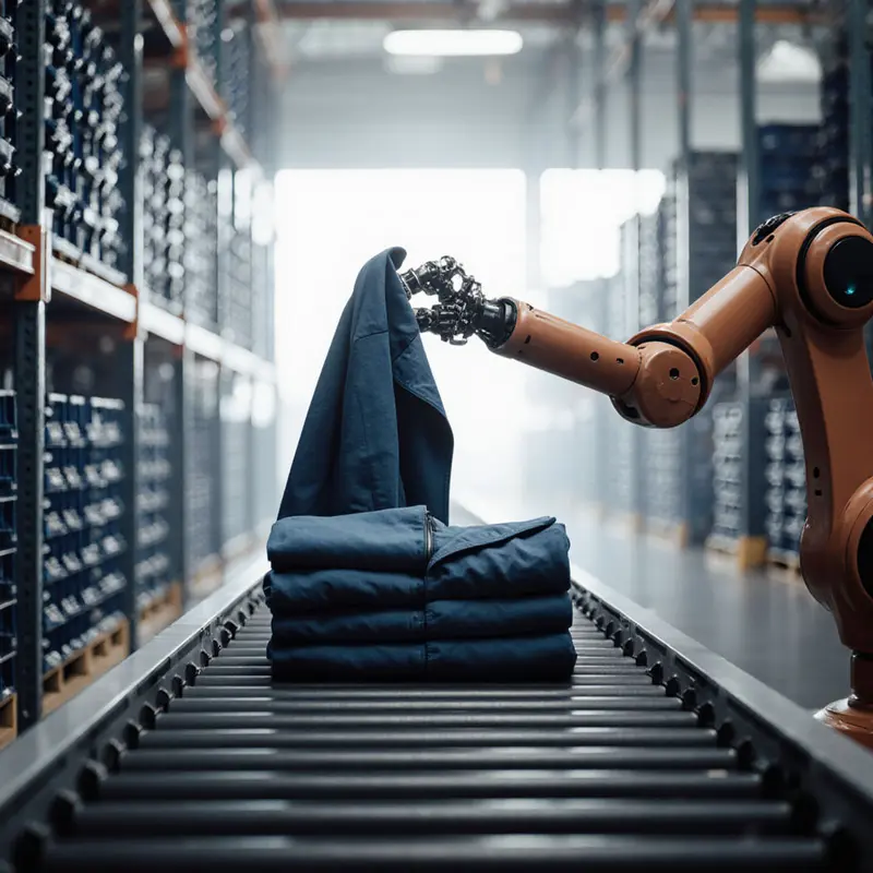 Robotic sorting illustrates AI-powered returns management transforming J.Crew’s profit engine.