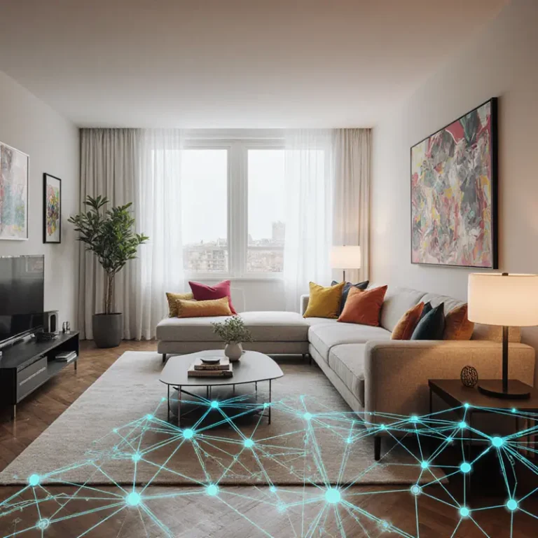 A beautifully styled home interior highlights AI tools for tariffs on home decor, representing smart strategies for e‑tailers.