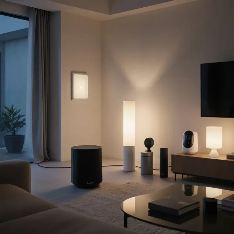 Integrated Google Gemini AI across Smart Homes, showcasing connected devices in a modern living space.