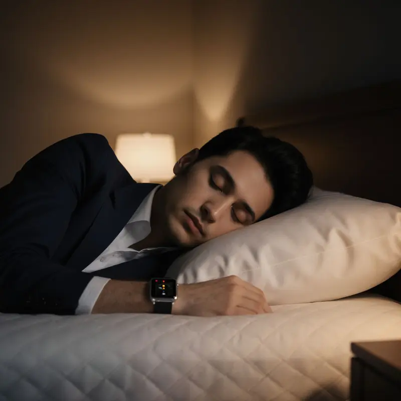 A professional resting peacefully after using Calm’s neuroscience‑driven sleep reset.