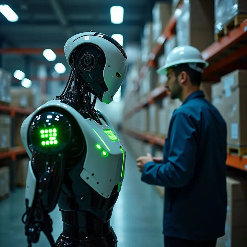 Predictive maintenance sensors ensuring robots stay operational.