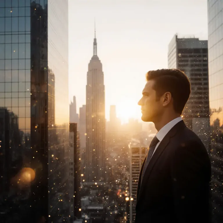 Cover image portrays AI strategies transforming decision-making in finance as leaders gaze toward a bright future.