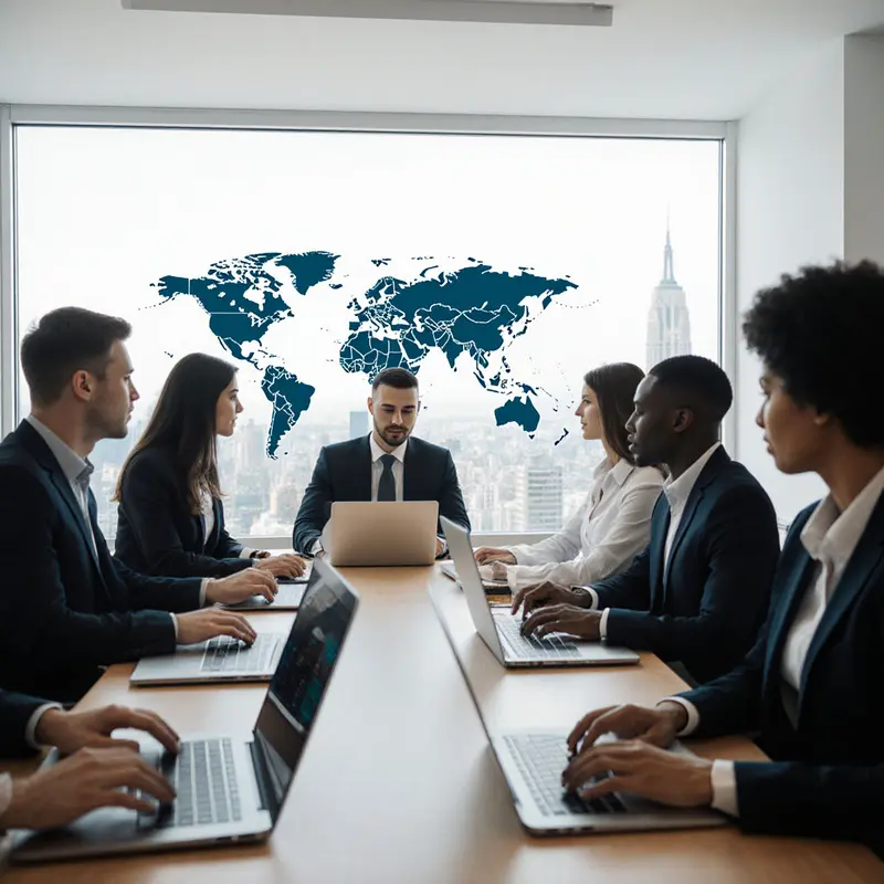 Finance team collaborating on real‑time multi‑entity consolidation.