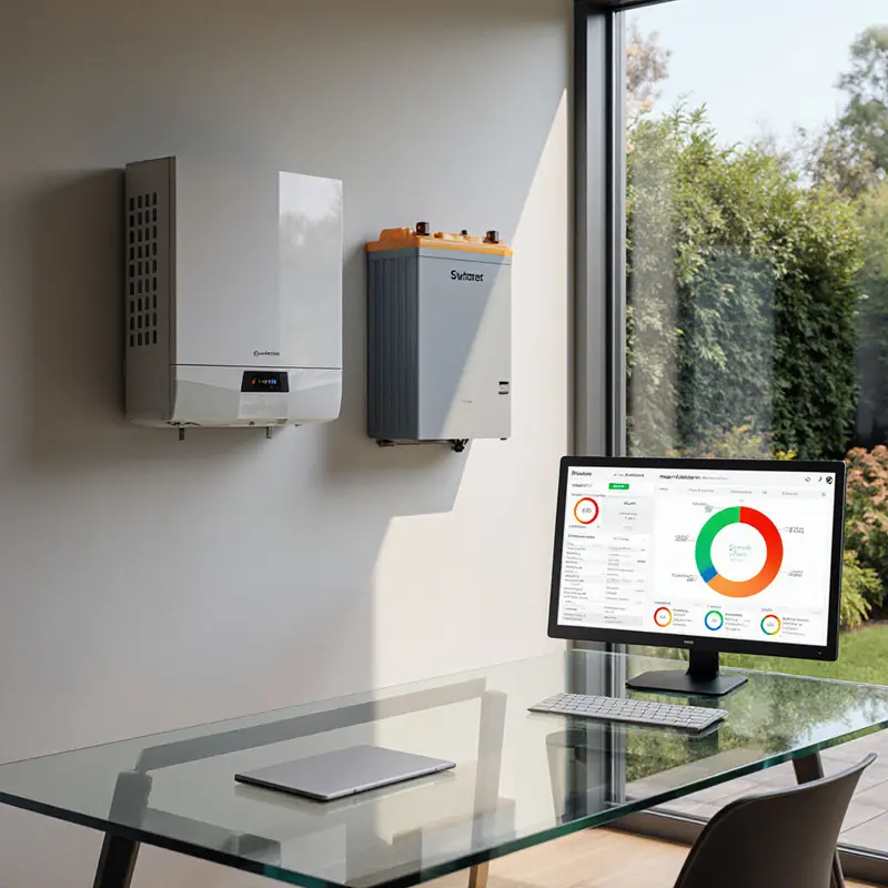 Home workspace powered by emerging sustainable technologies.