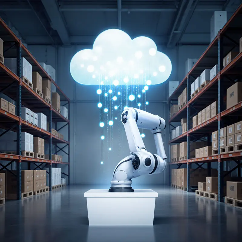 Robotic scanning in a warehouse highlights the power of structured data for AI personalization.