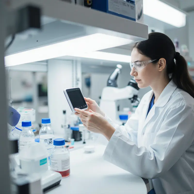 A researcher tests wellness technology, highlighting the need for medical validation.
