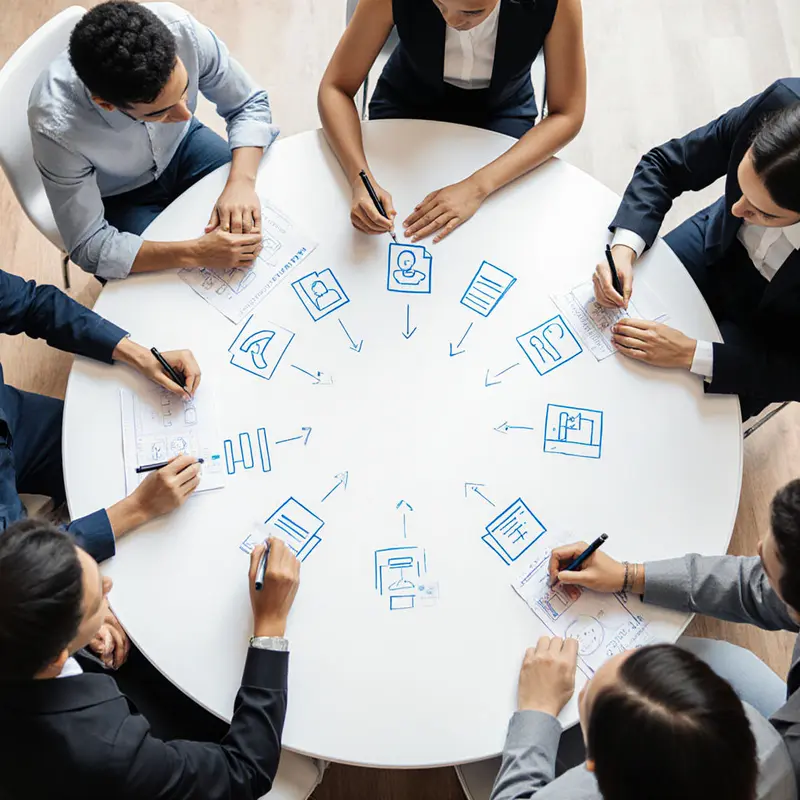 Team co‑creating culturally adaptive, stigma‑free employee check‑in protocols.