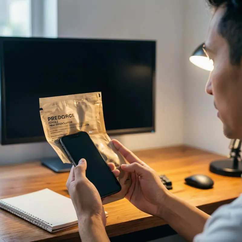Founder closely examining a competitor’s product and mobile experience side by side.