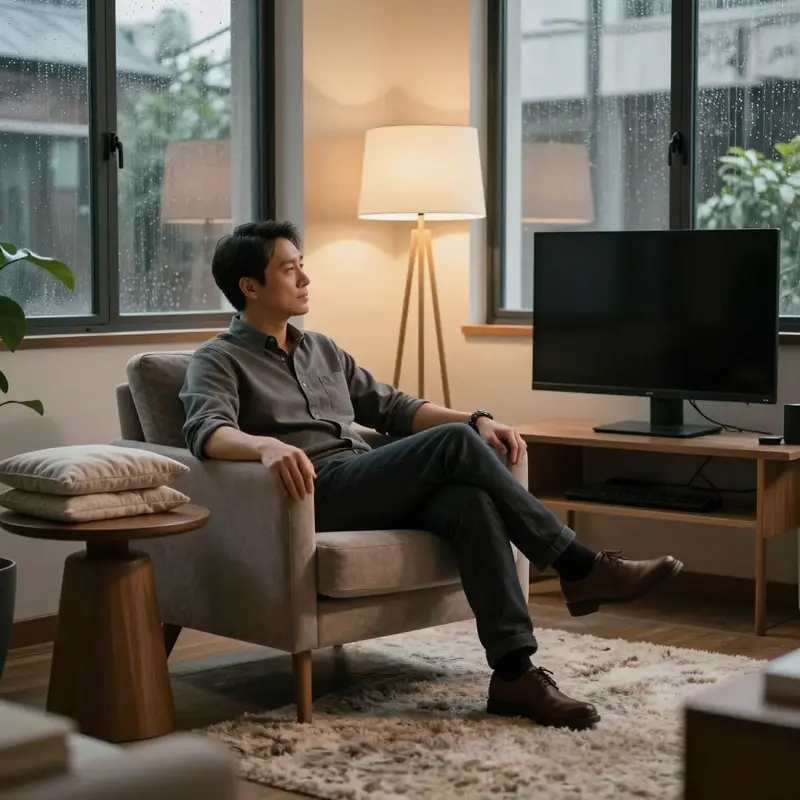 A design manager sits calmly in a styled studio corner, reflecting confidence in the reliability of their tools.