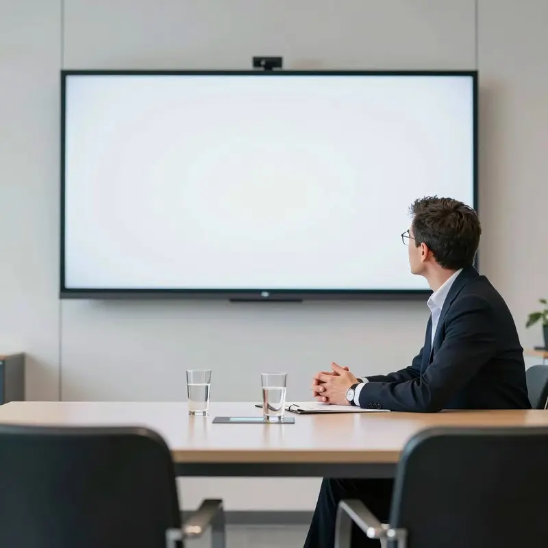 An engineering manager stares at a blank screen, reflecting unseen productivity work.