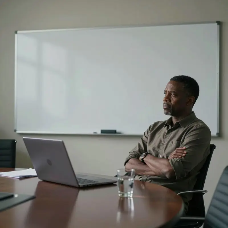 A solitary professional reflects in a dim office, trying to isolate a subtle AI memory problem.