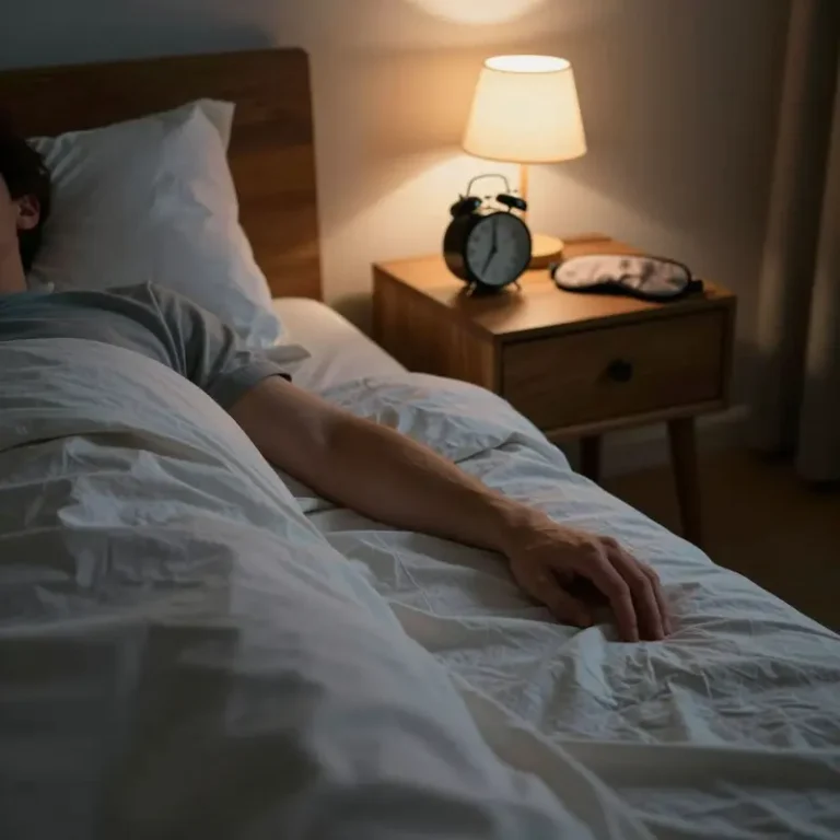 A sleeping person beside a warm-lit analog clock and lamp, illustrating calm low-stimulation Hatch Restore 3 alternatives.
