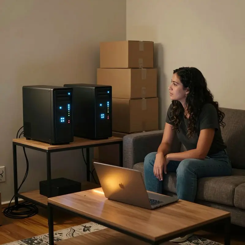 An apartment workstation with modest local hardware optimized to cut recurring API costs.