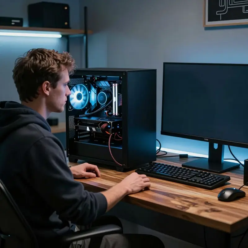 A home lab setup highlights a powerful single GPU ready to run a large local AI model.