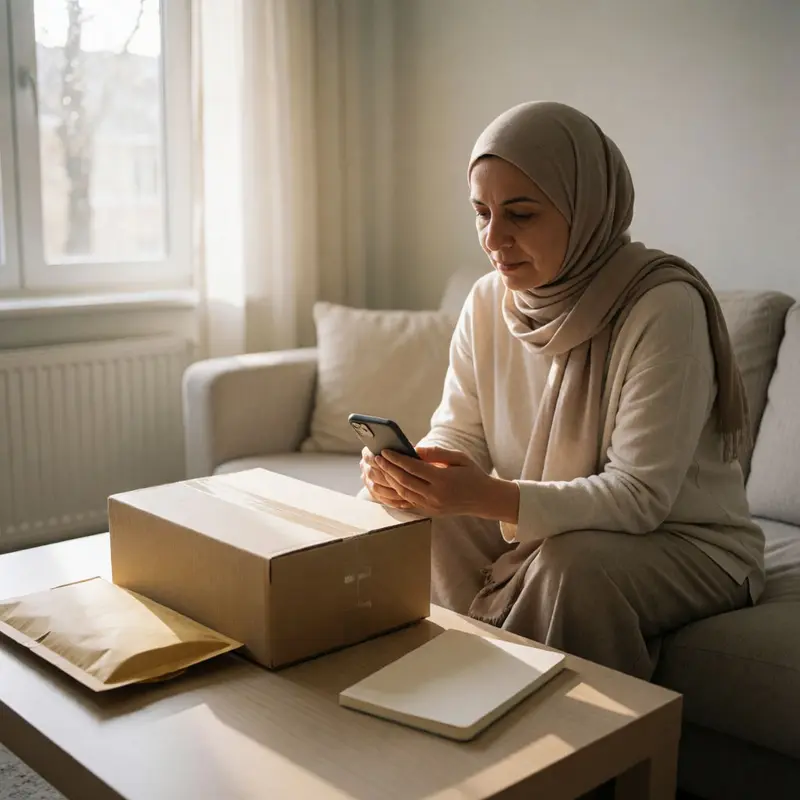 A shopper prepares to address a problem order with the payment provider.