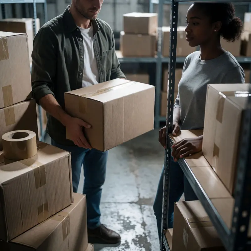 A parcel handoff moment underscores reliability and backup planning for getting paid.