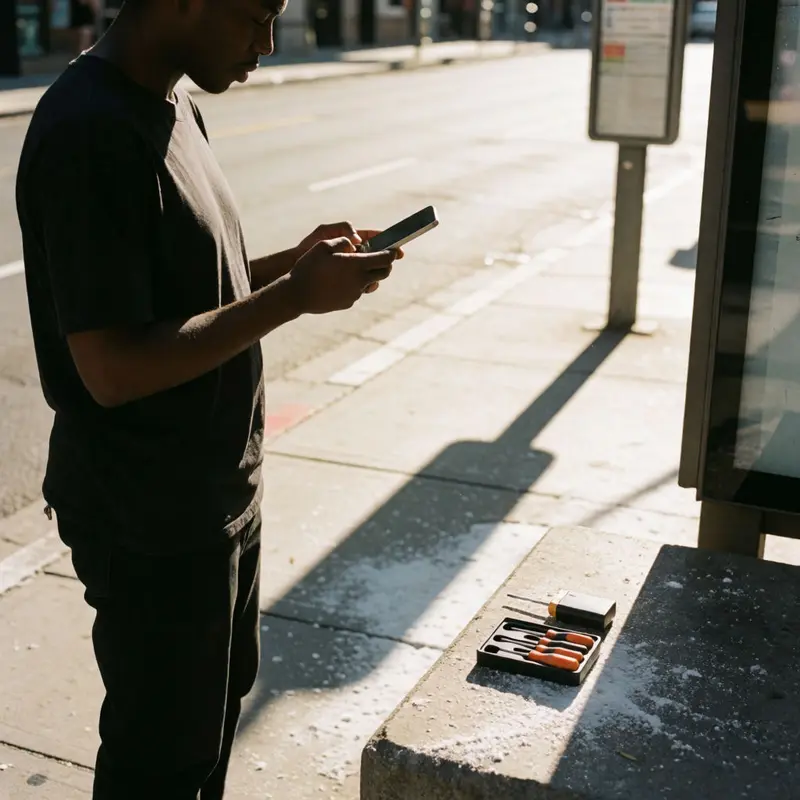 Outdoor glare and a small repair kit highlight readability claims and the promise of easier battery replacement.