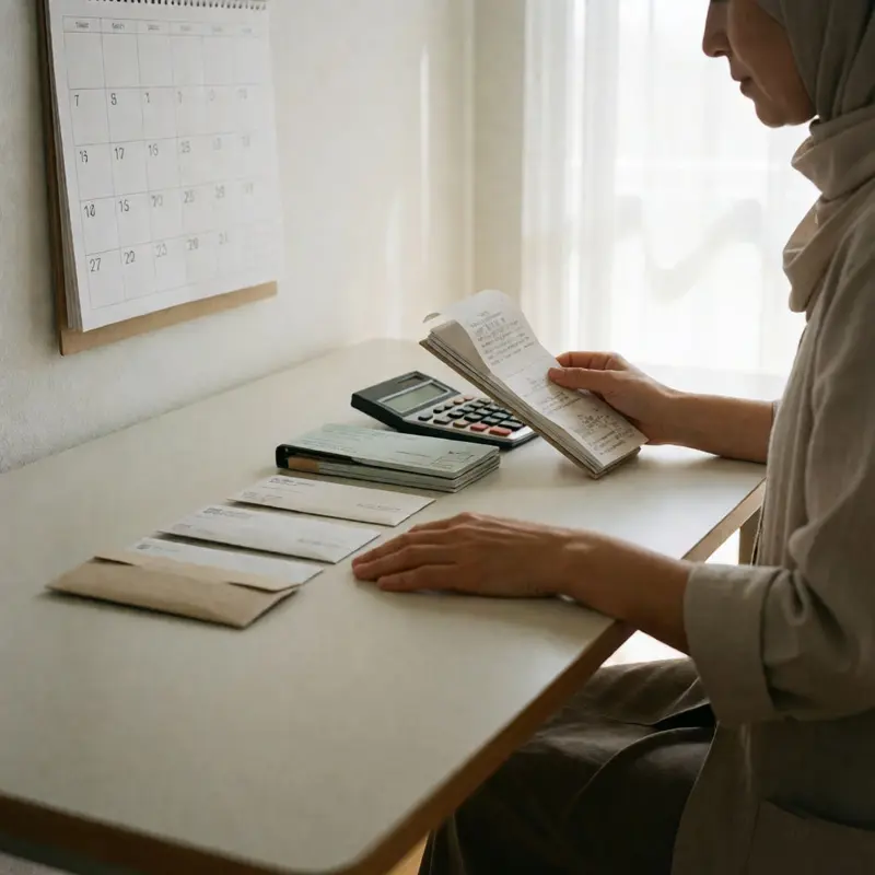 Quarterly paperwork is staged together for routine tax check-ins.